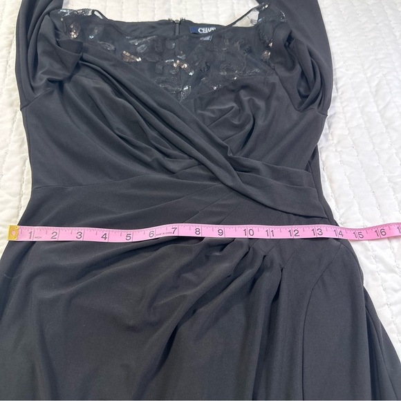 Chaps Sequins Elegant Party Black Long Sleeve Dress - Picture 6 of 17